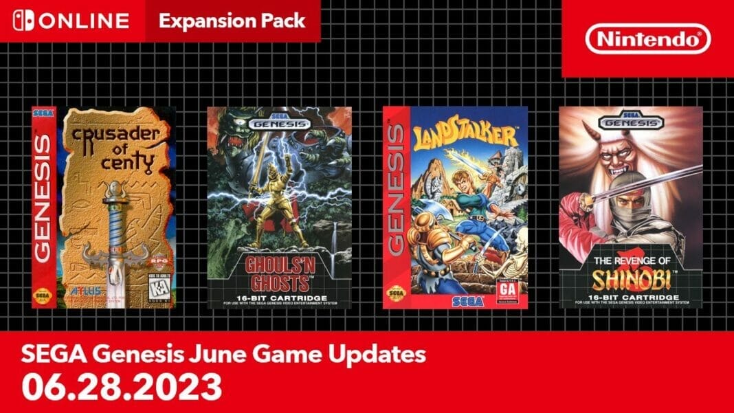 Nintendo Switch Online June 2023 updates for Sega Genesis app
