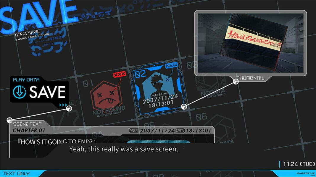 Anonymous;Code system trailer with saving, loading, and hacking trigger released for PS4, Switch, and Steam by Spike Chunsoft.